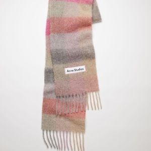 OUT OF STOCK ONLINE Acne Studios fuchsia/lilac/pink checked scarf
